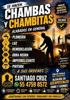 Albañilería plomería y acabados en general